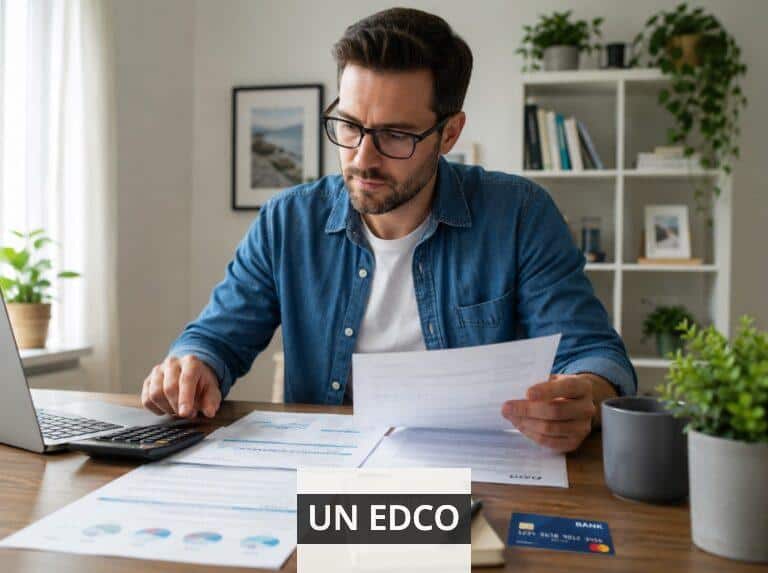 Persona organizando su fondo de emergencia